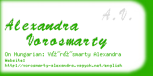 alexandra vorosmarty business card